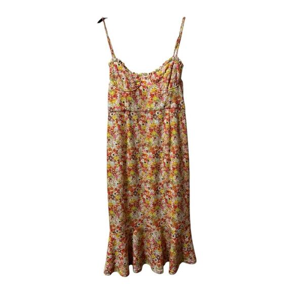 Huch Floral Dress Spaghetti Strap Large Sweetheart Neckline - Picture 4 of 9